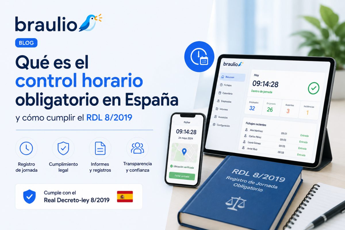 Qué es el control horario obligatorio en España y cómo cumplir el RDL 8/2019